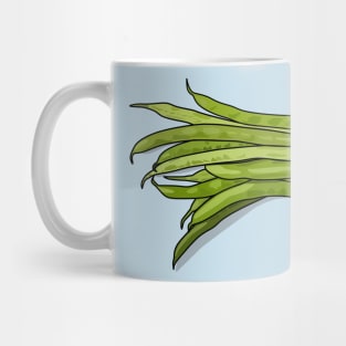 Green beans cartoon illustration Mug